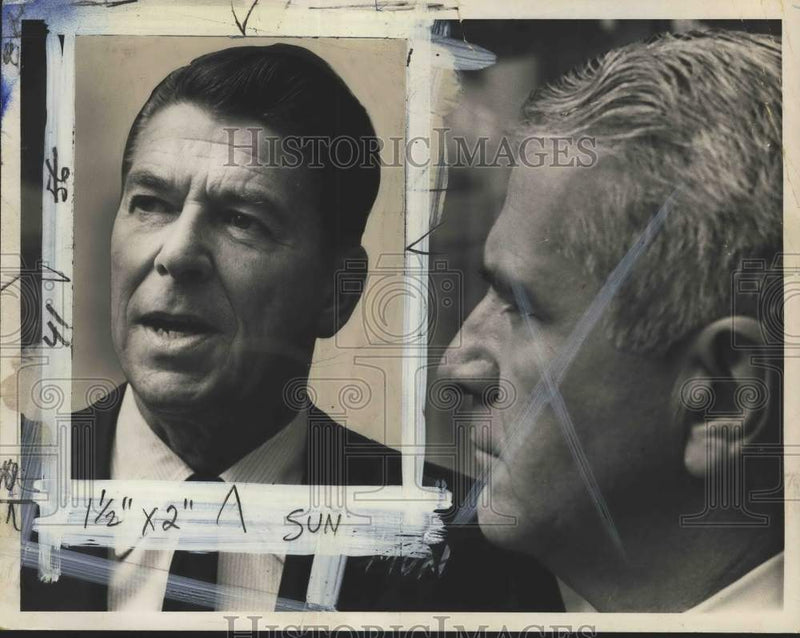 Load image into Gallery viewer, 1967 Press Photo California's Governor Ronald Reagan speaks about an accusation
