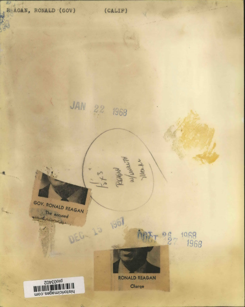 1967 Press Photo California's Governor Ronald Reagan speaks about an accusation