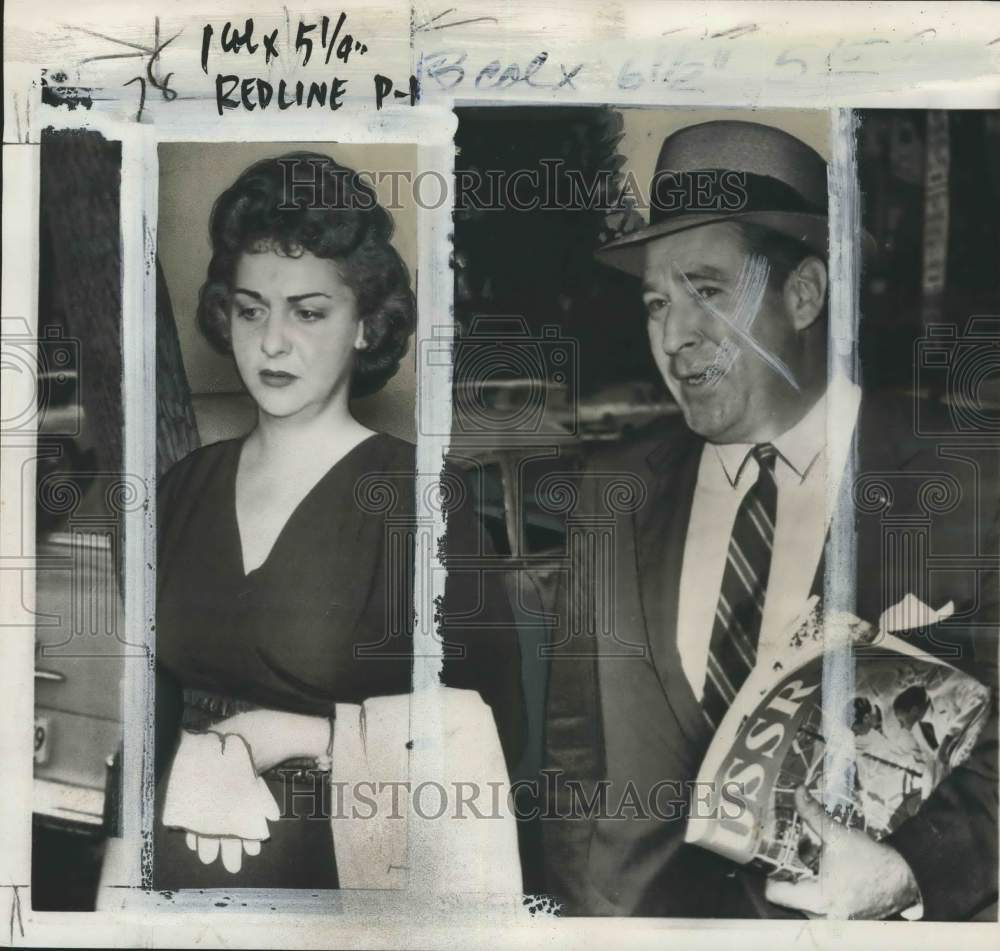 1960 Press Photo U-2 pilot's wife Barbara Powers & W P Dickson Jr at embassy, DC