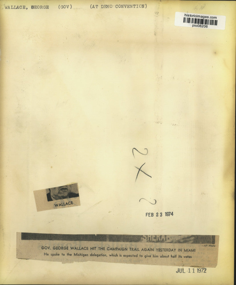 1972 Press Photo Governor George Wallace speaks at Democratic Convention, FL