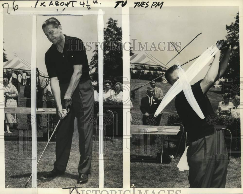 1963 Press Photo Musician Lawrence Welk plays golf - pio08250- Historic Images