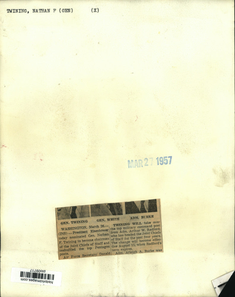 1957 Press Photo Joint, Air Force & Naval Chiefs of Staff for U.S. Military