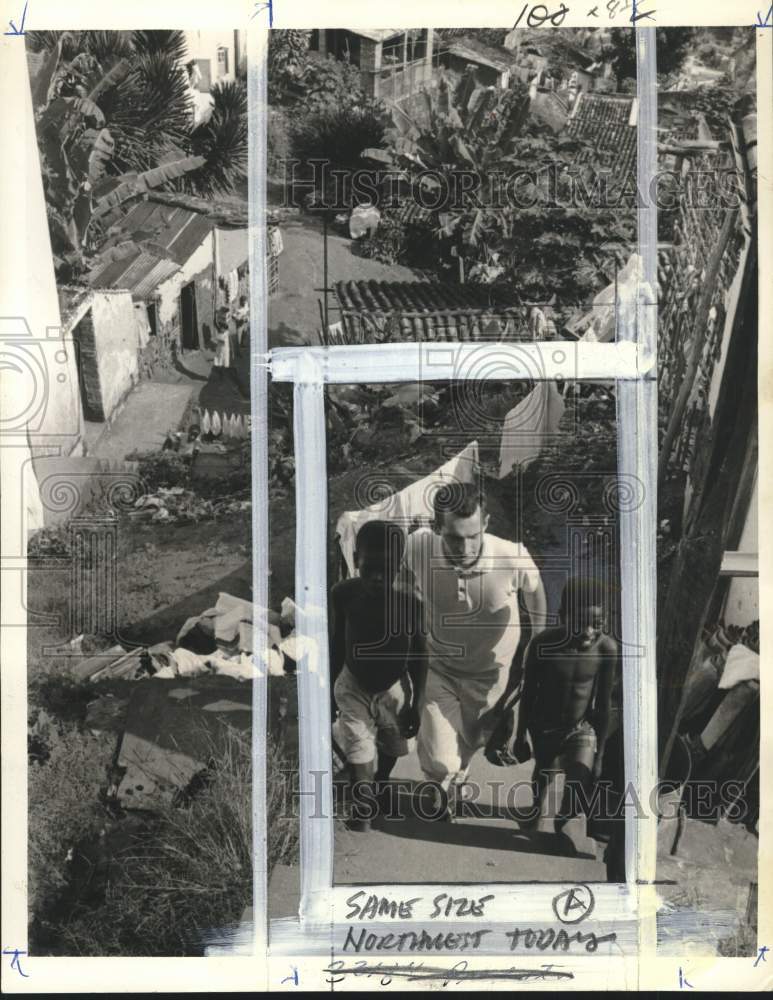 1967 Press Photo Peace Corps volunteer Jeff Boyer &amp; Brazilian kids in Salvador- Historic Images