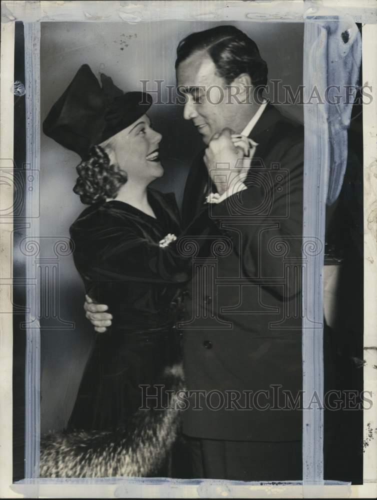 1940 Press Photo New York Yankees President Dan Topping &amp; Sonja Henie in New Yor- Historic Images