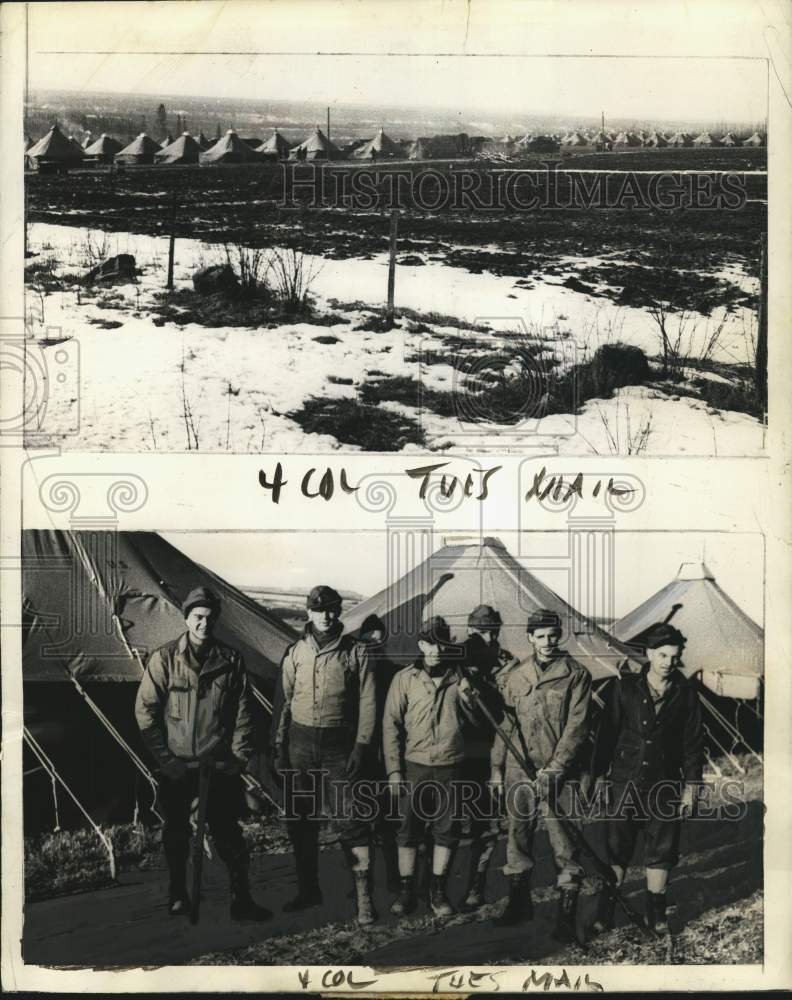 1942 Press Photo US Army engineers at camp in Dawson Creek, British Columbia