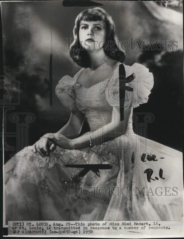 1950 Press Photo Mimi Medart of St. Louis, Missouri - pio11093