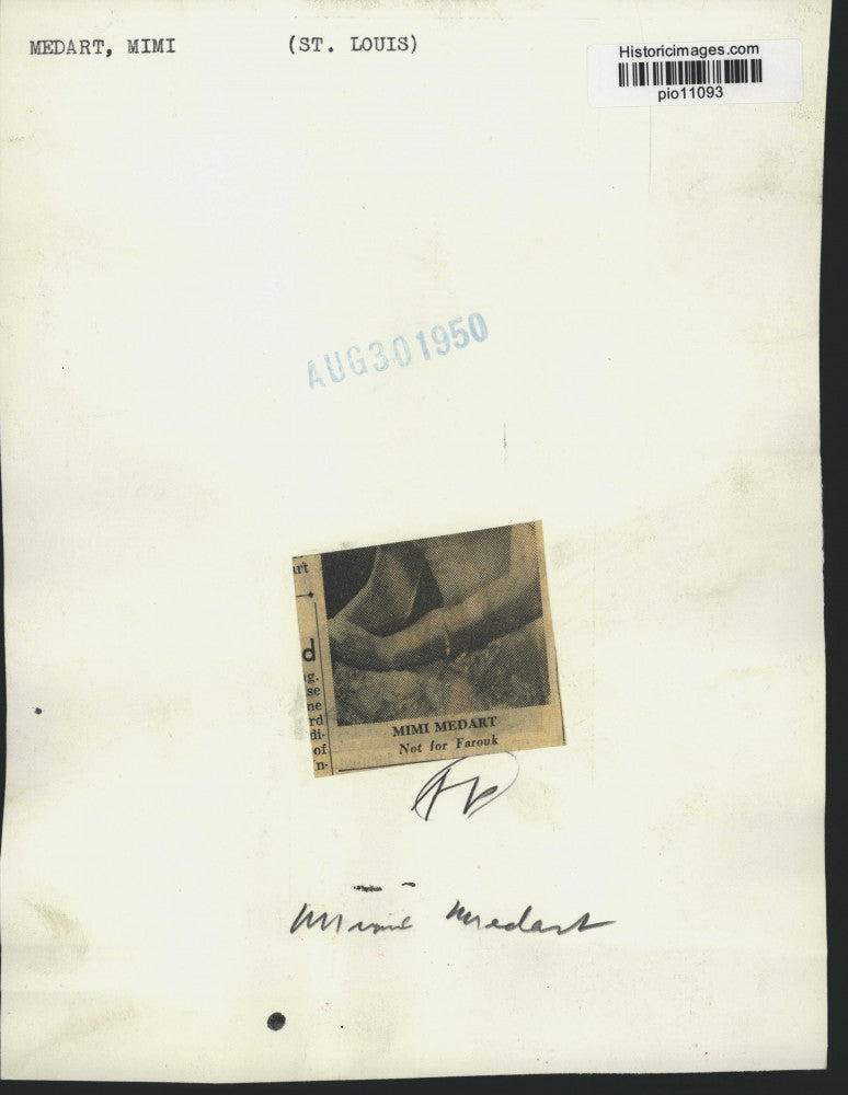1950 Press Photo Mimi Medart of St. Louis, Missouri - pio11093
