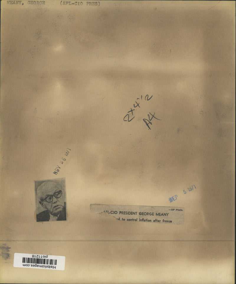 Load image into Gallery viewer, 1971 Press Photo AFL-CIO President George Meany in Washington, DC - pio11218
