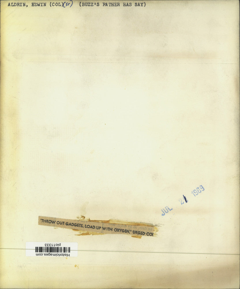 1969 Press Photo Colonel Edwin Aldrin Sr. at press conference in New Jersey