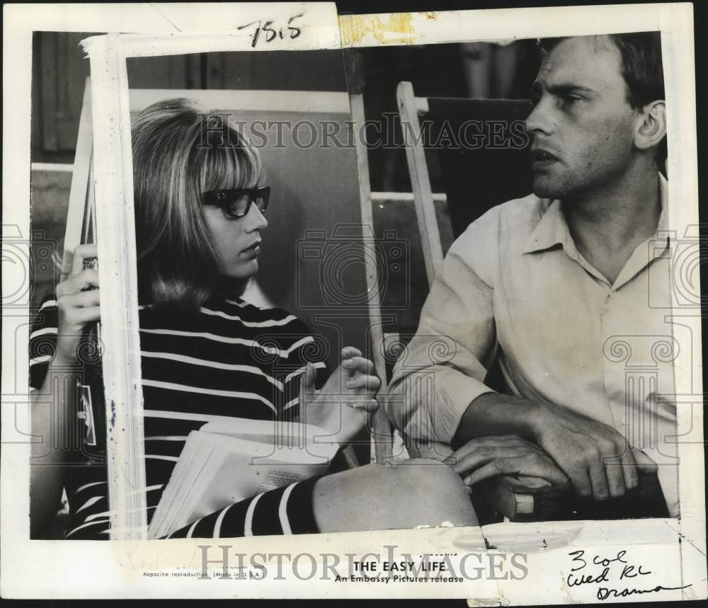 1964 Press Photo Catherine Spaak with John Louis Trintignant in &quot;The Easy Life&quot;- Historic Images