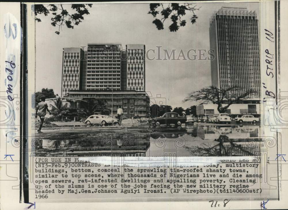 1966 Press Photo Tall buildings in the city of Lagos, Nigeria - pio11682
