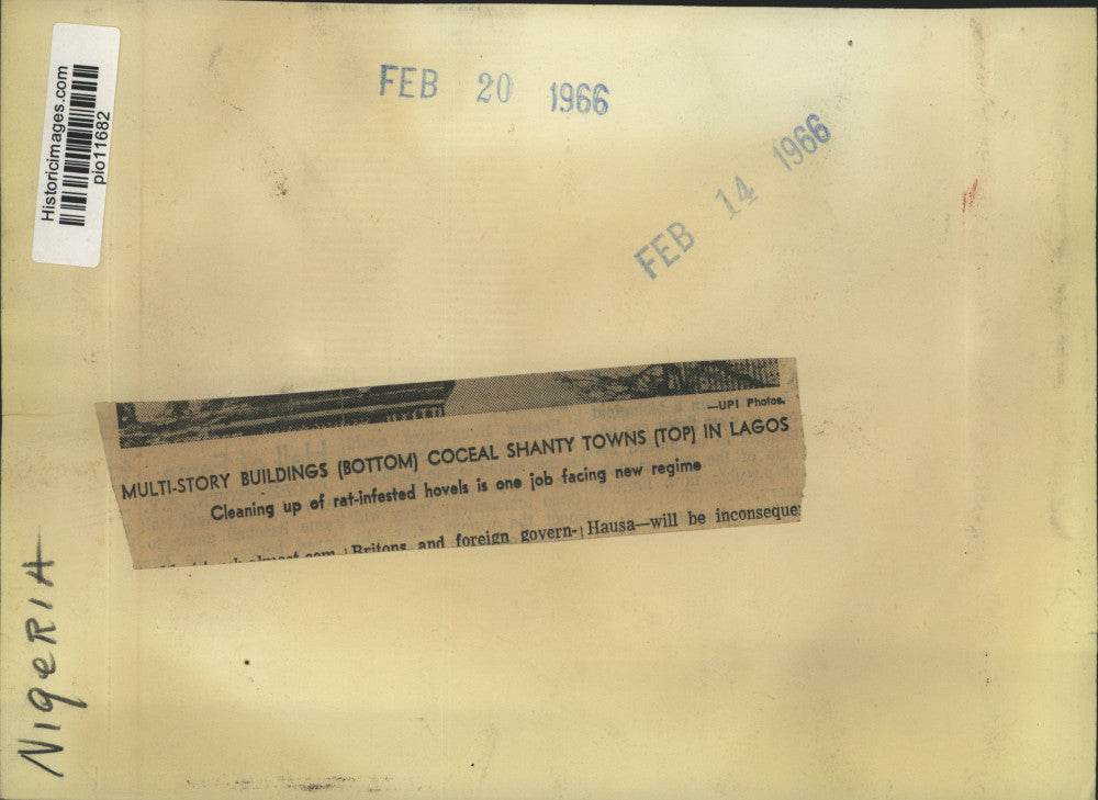 1966 Press Photo Tall buildings in the city of Lagos, Nigeria - pio11682