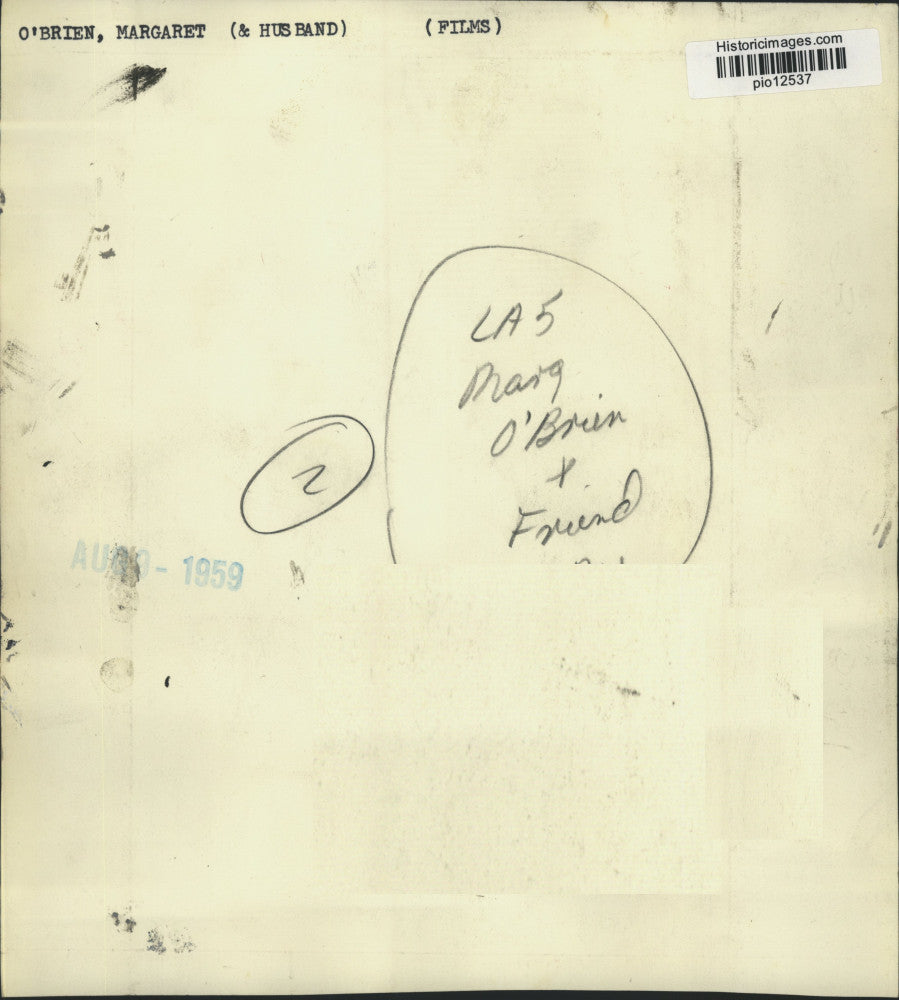 1959 Press Photo Actress Margaret O'Brien & groom at their wedding - pio12537