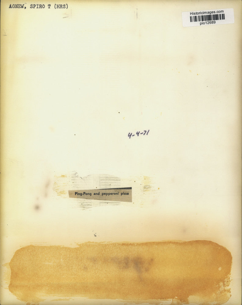 1971 Press Photo Mrs. Spiro T. Agnew attends a ping-pong and pizza event