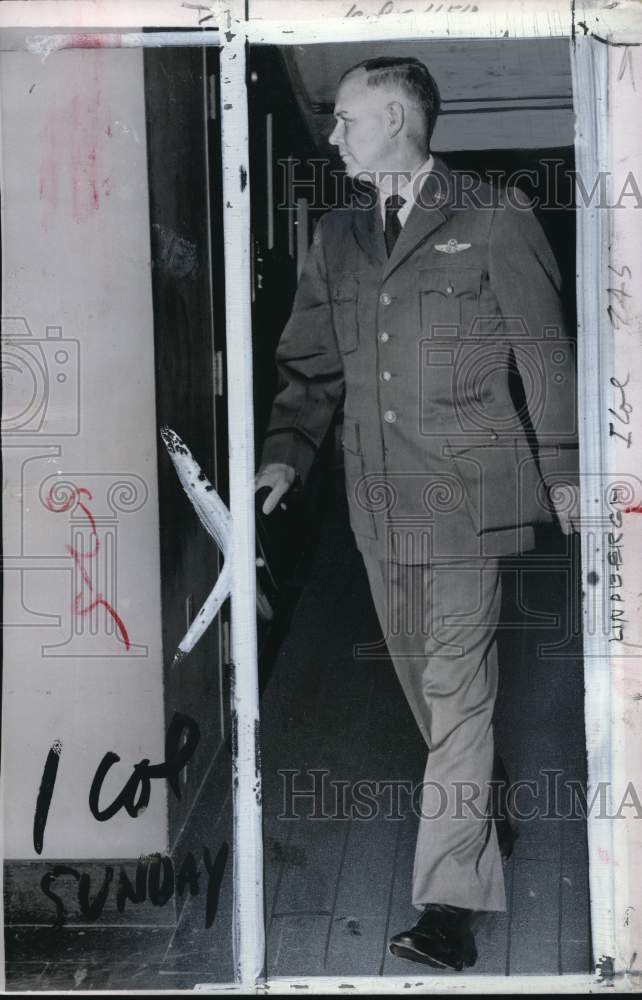 1954 Press Photo Brigadier General Charles A. Lindbergh at Pentagon, Washington- Historic Images