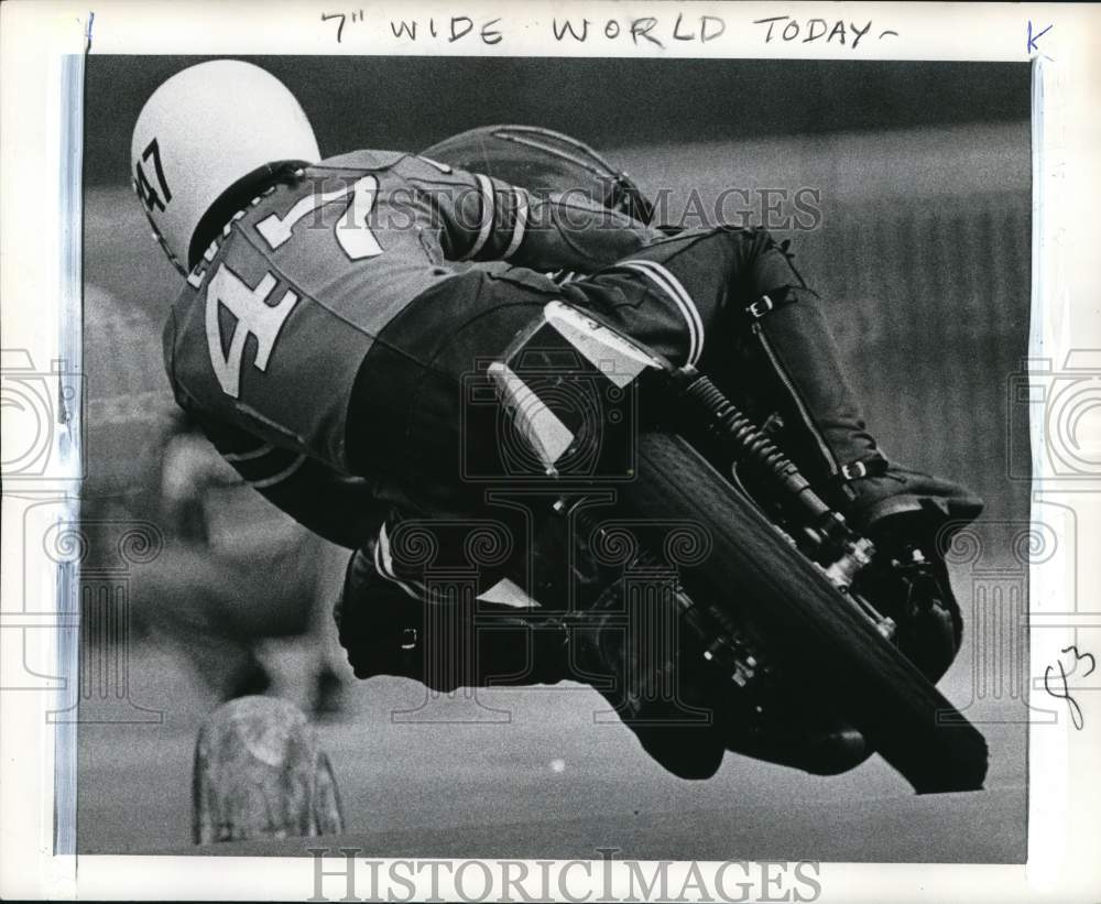 1973 Press Photo Michael Meszaros during a National Roadrace competition in PA- Historic Images