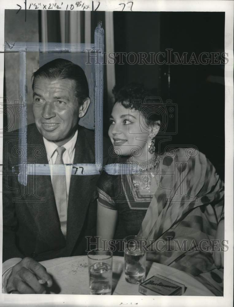 1950 Press Photo Actor Bruce Cabot &amp; Francesca De Scaffa in California- Historic Images