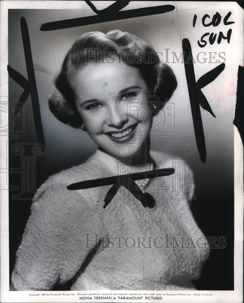 1949 Press Photo Paramount Pictures movie star Mona Freeman - pio17355- Historic Images