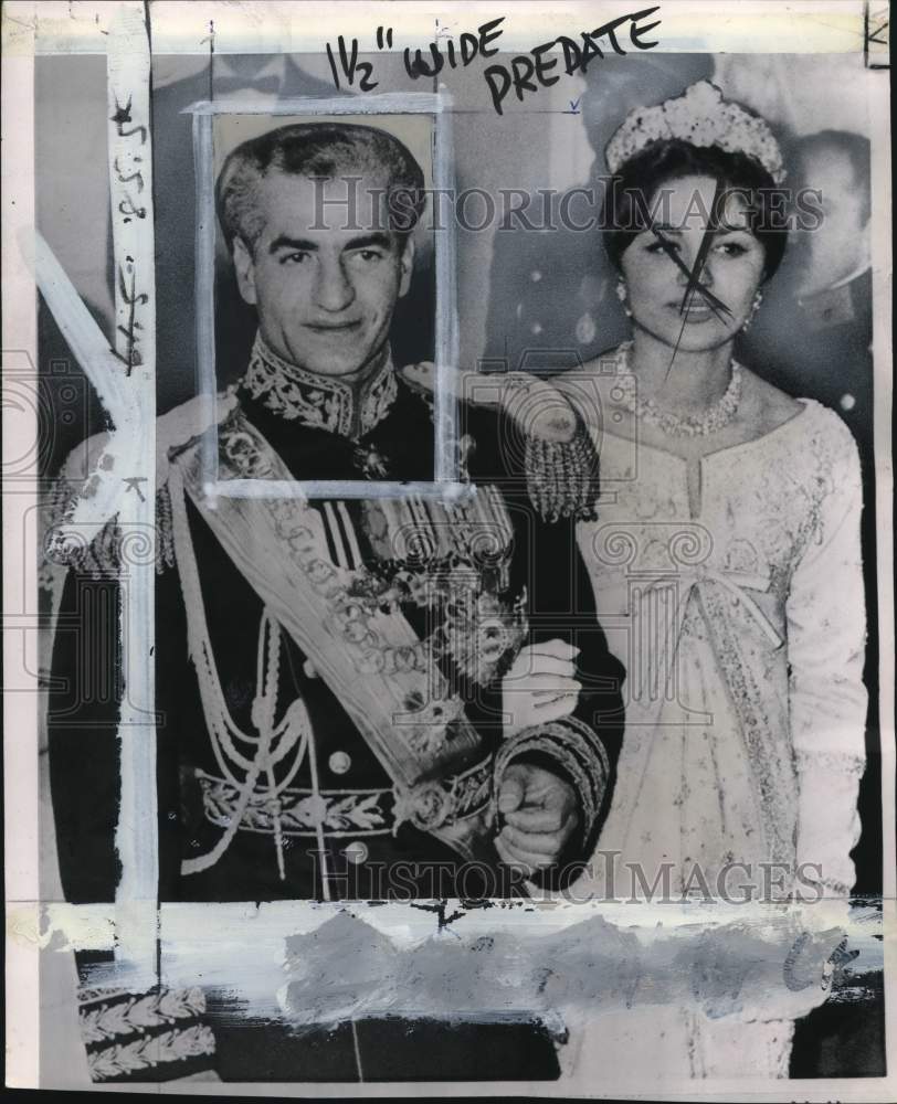 1960 Press Photo Mohammed Reza Pahlavi, Shah of Iran, with Queen Farah Diba- Historic Images