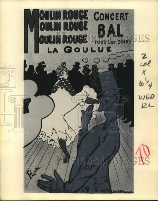 1953 Press Photo "Moulin Rouge" poster by Henri de Toulouse-Lautrec - pio18173