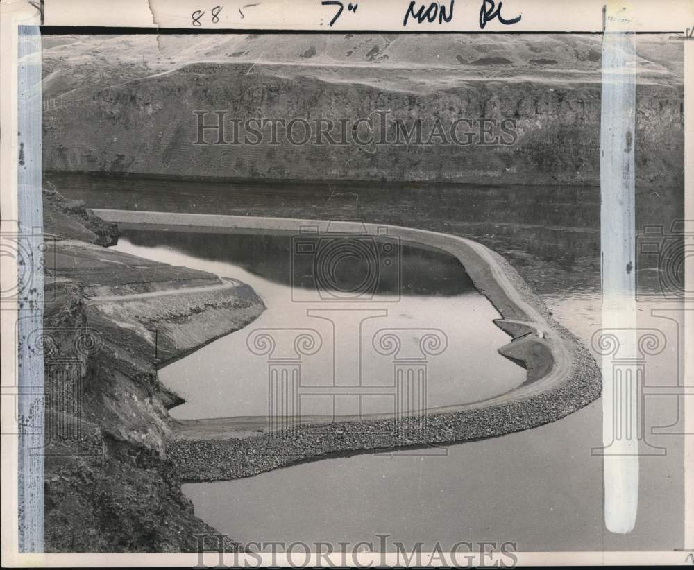 1965 Press Photo Marmes Man site flooded on the Palouse River in Washington- Historic Images