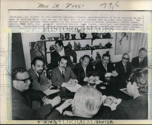 1970 Press Photo Chilean President-elect Salvador Allende with his cabinet- Historic Images