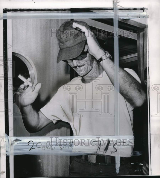 1961 Press Photo World War II aircraft pilot leaves airport in Miami, Florida