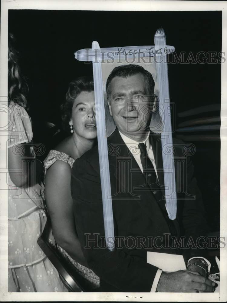 1955 Press Photo Actor Buddy Ebsen & wife Nancy at a sports event in Hollywood- Historic Images