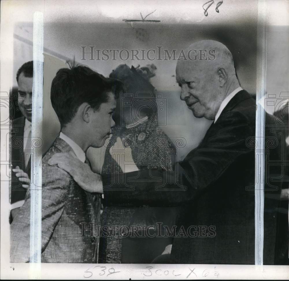 1960 Press Photo President Eisenhower & grandson David before Far East Tour, MD