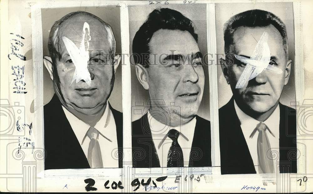 1964 Press Photo 1st Communist Party Secretary Leonid Brezhnev &amp; other officials- Historic Images