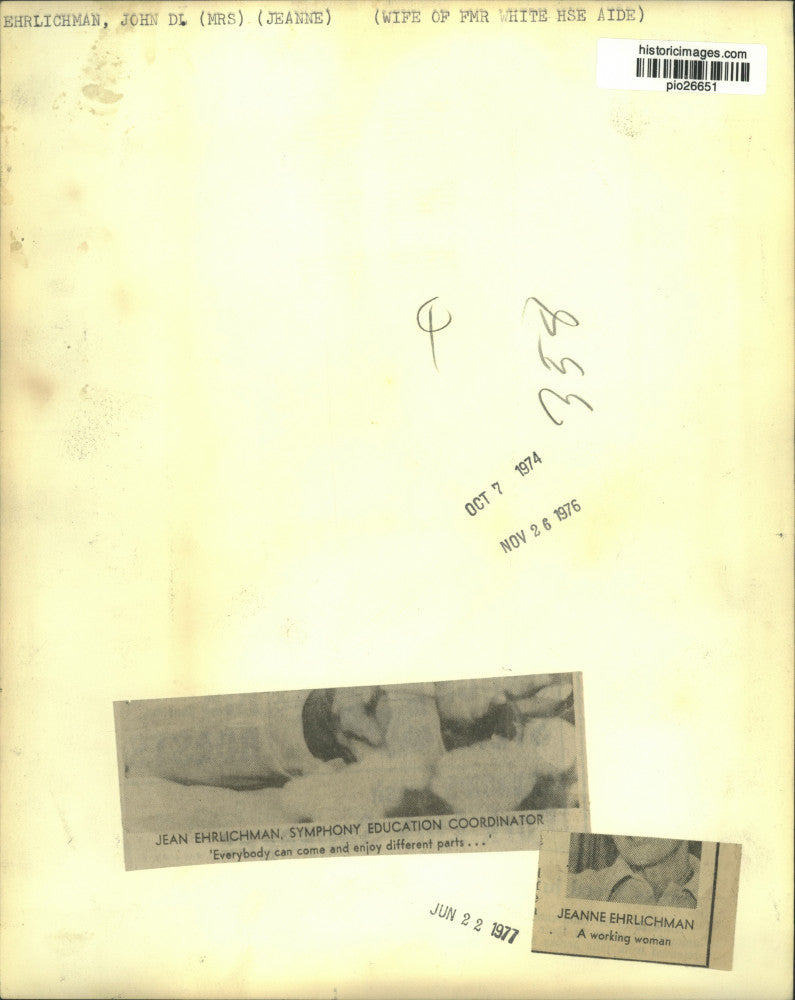 1974 Press Photo Jeanne Ehrlichman comments on Richard Nixon's pardon in DC