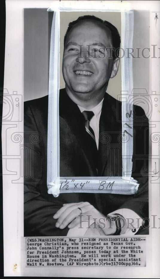 1966 Press Photo President Johnson's aide George Christian in Washington DC
