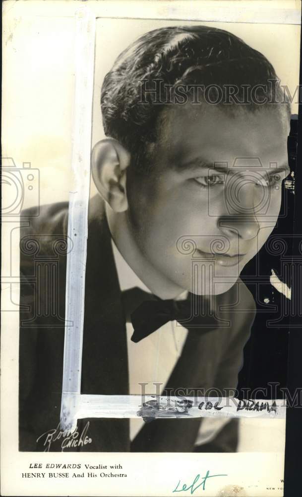 1942 Press Photo Singer Lee Edwards - pio27696- Historic Images