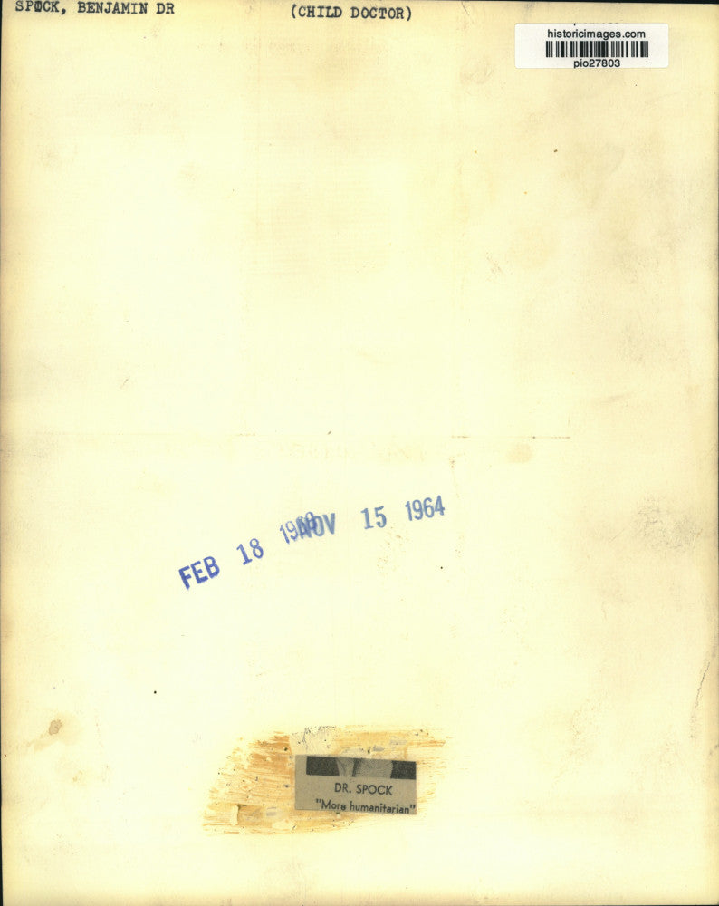 1964 Press Photo Dr. Benjamin Spock interviewed on TV program "America's Crises"