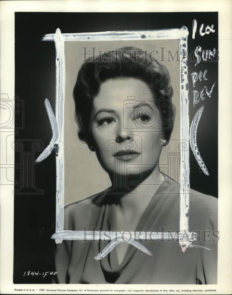 1957 Press Photo Actress Jane Greer of &quot;Man of a Thousand Faces&quot; - pio28352- Historic Images