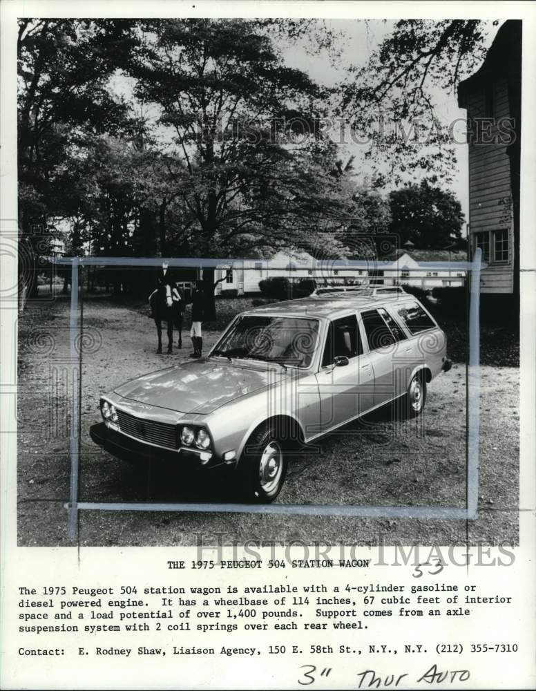 1976 Press Photo 1975 Peugeot 504 Station Wagon - pio28937