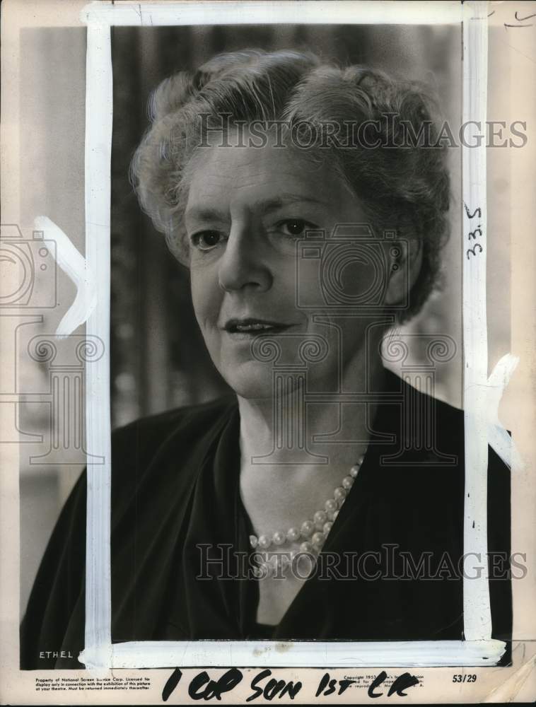1953 Press Photo Actress Ethel Barrymore stars in "Under Dark Star" - pio29088- Historic Images