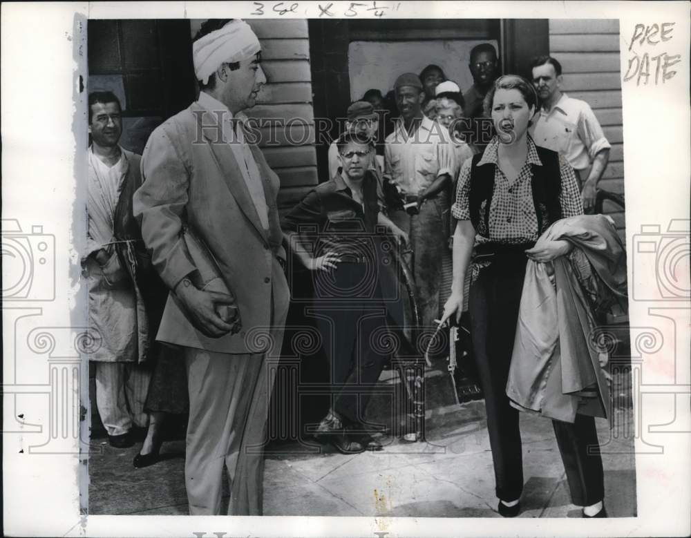 1953 Press Photo Actress Diana Barrymore & John McNeill leave hospital in NY- Historic Images