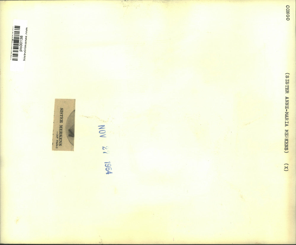 1964 Press Photo Sister Anne Marie Merkens speaks during civil war in The Congo