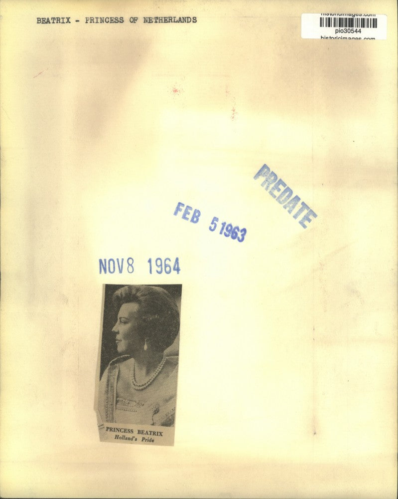 1963 Press Photo Princess Beatrix of the Netherlands on her 25th birthday.