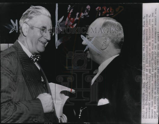 1949 Press Photo Senator Paul Douglas & Secretary of Treasury John Snyder in DC