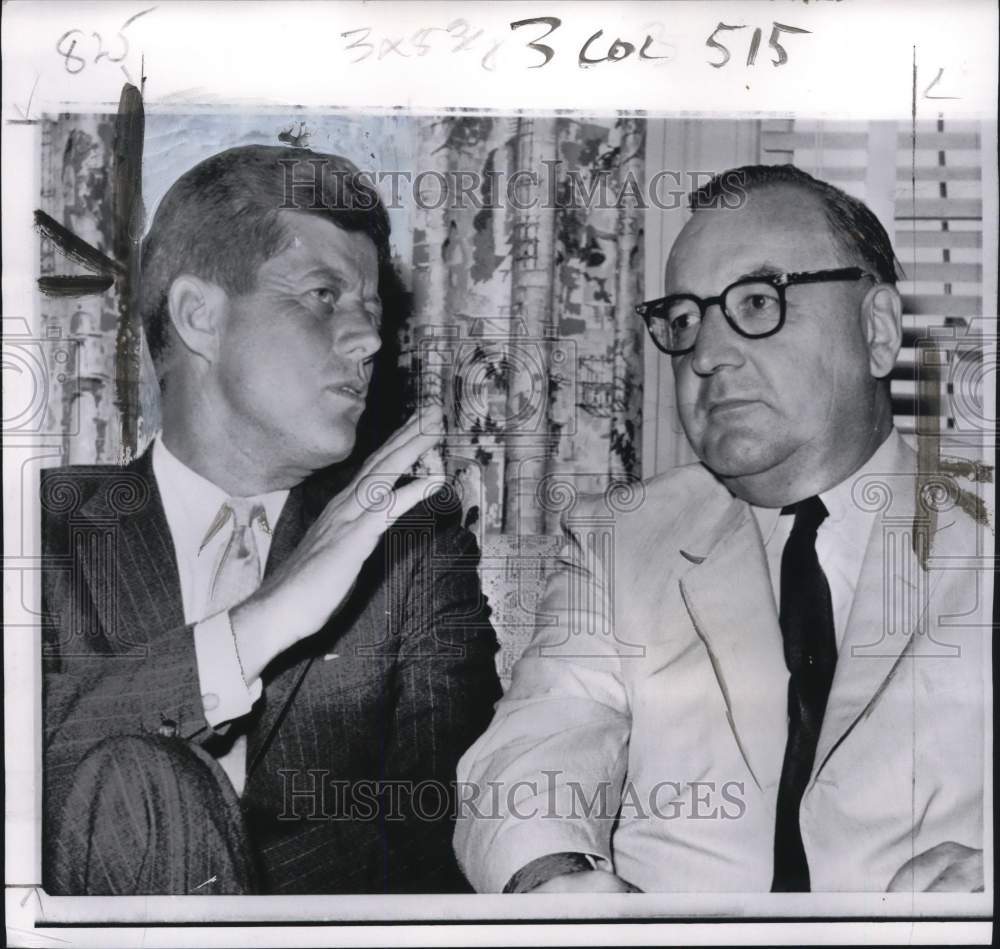 1960 Press Photo Senator John Kennedy & Governor Edmund Brown meet in CA