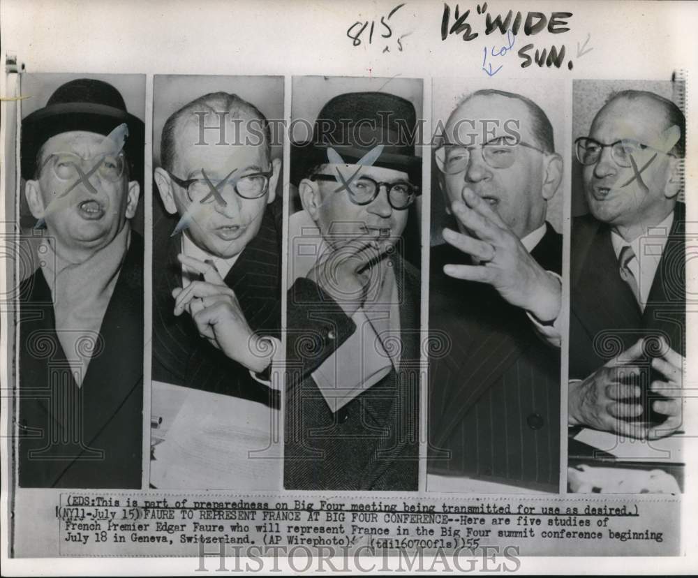 1955 Press Photo French Premier Edgar Faure - pio31304