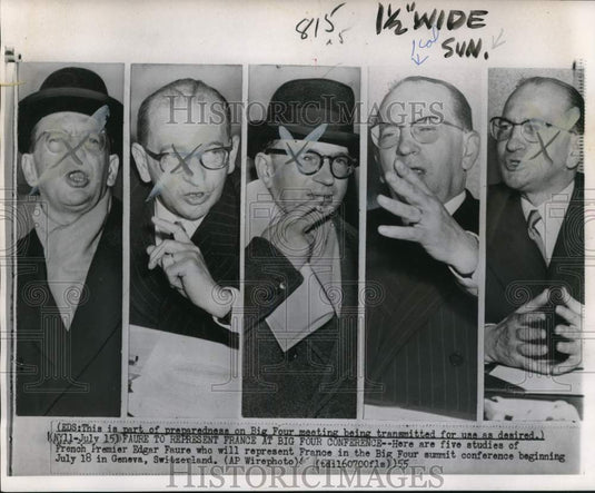 1955 Press Photo French Premier Edgar Faure - pio31304