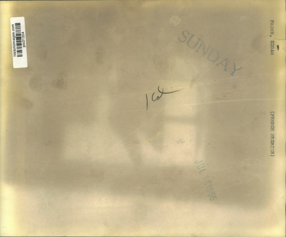 1955 Press Photo French Premier Edgar Faure - pio31304