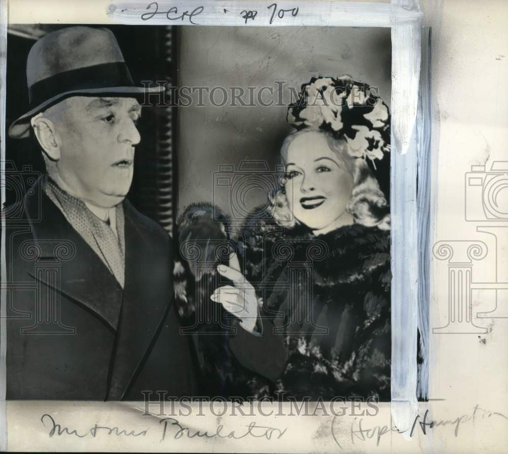 1939 Press Photo Jules Brulatour & wife Hope Hampton leave hospital in New York