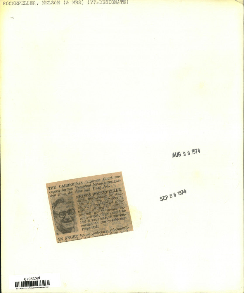 1974 Press Photo Vice Presidential nominee Nelson Rockefeller & wife Happy in ME