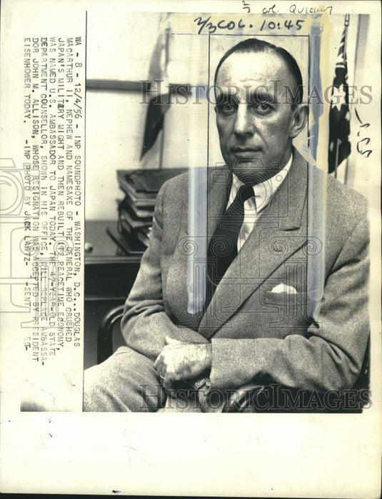 1956 Press Photo United States Ambassador to Japan Douglas MacArthur II in DC
