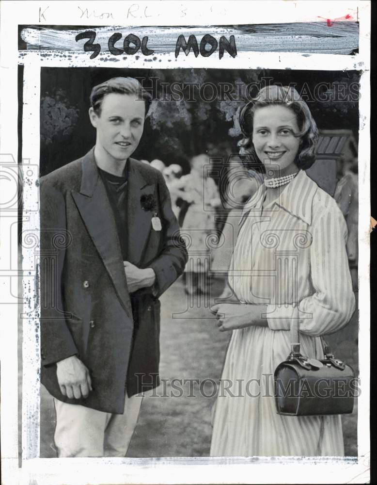 1957 Press Photo Lord Patrick Beresford &amp; Joanne Smith-Bingham at Roehampton- Historic Images