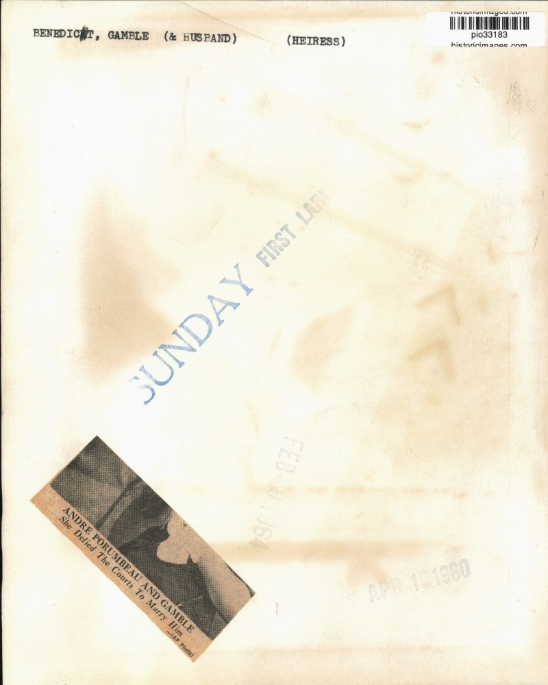 1960 Press Photo Andre Porumbeanu & Wife Benedict Gamble in New Orleans